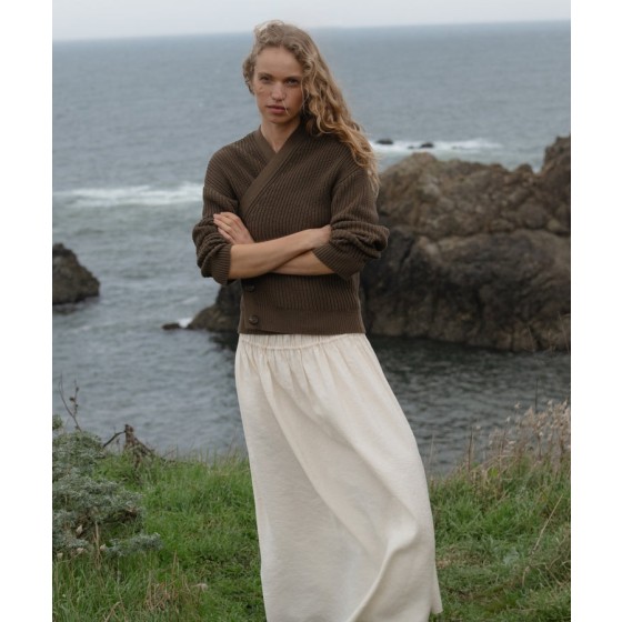 Cropped Cotton Cocoon Cardigan